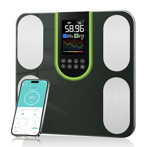 Körperfettwaage, Smart Waagen mit körperfett und muskelmasse, BMI grün