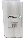 4 Pack - SimpleHouseware 11" x 25' Commercial Vacuum Sealer Rolls Food Storage Saver Compatible to Foodsaver Sous Vide (total 100 feet)