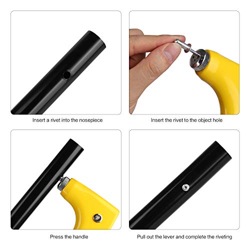 Pop Rivet Gun Swivel Nosepiece, BOSI Tools BS-F106 Heavy Duty Hand Riveter Kits - Thumbnail 5