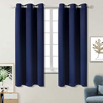 BGment Blackout Curtains for Bedroom - Grommet Thermal Insulated Room Darkening Curtains for Living Room, Set of 2 Panels (42 x 63 Inch, Navy Blue)