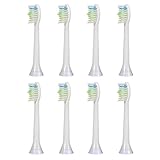 E-Cron Replacement Toothbrush heads Compatible With Electric Toothbrush Philips Sonicare DiamondClean White,8 pcs (2x4)