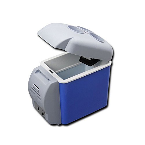 LE Mini Fridges Car refrigerator 7.5L vehicle type configuration Car heating and cooling box Electronic refrigerator Three cup holders Blue and white No home data line,A_3020.532.5cm