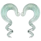 BodyJ4You Glass Hanger Tapers Kit 2 Pieces Glow in the Dark Glass Plugs 2G-14mm