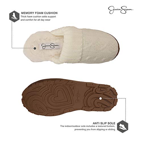 Jessica-Simpson-Womens-Soft-Cable-Knit-Slippers-With-IndoorOutdoor-Sole