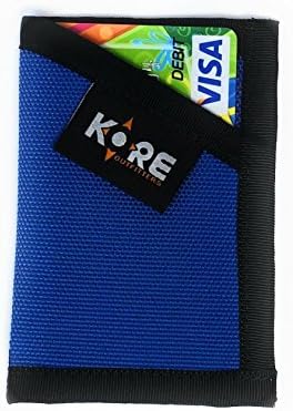 Minimalist Wallet Slim Front Pocket Money Clip Card Holder - Blue and Black - KORE Outfitters Made in the USA