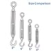 M6 Turn Buckle Tension Hook and Eye Hook & Eye Turnbuckle 304 Stainless Steel Hardware Kit for Wire Rope Tension Heavy Duty UV Resistant for Sun Shade sail Installation Waterproof Anti Rust Pack of 5