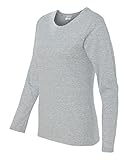 Gildan Ladies Heavy 100% Cotton Long Sleeve T-Shirt Sport Grey Small