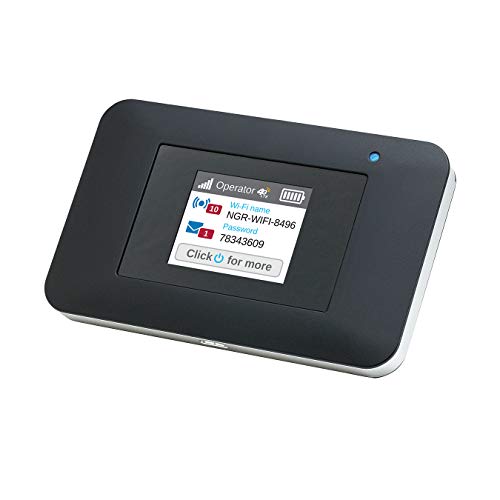 Netgear AC797-100EUS Mobiler 4G LTE Router und WLAN Router, Air Card mit bis zu 400 MBit/s Downloads, WiFi überall einrichten, für Jede SIM-Karte frei