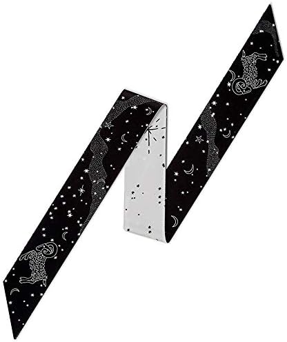 Jiusike Ladies Bag Headband Tied Ribbon Handle Small Ribbon Constellation Scarf