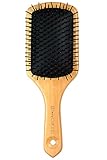 Natural Wooden Massage Brush, Nylon Bristles With, Cushion Paddle Brush