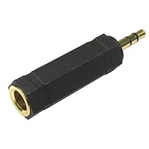 Monoprice 3.5mm Stereo Plug to 6.35mm (1/4 Inch) Stereo Jack Adaptor - Gold Plated
