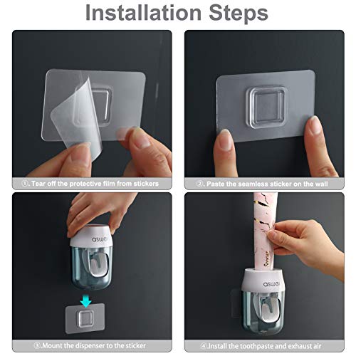 MOPMS Upgrade Toothpaste Dispenser Wall Mount for Bathroom Automatic Toothpaste Squeezer Hands