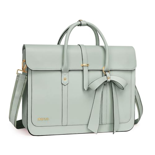 MOSISO Laptoptasche Damen 17,3 Zoll, PU Leder Handtasche Schultasche