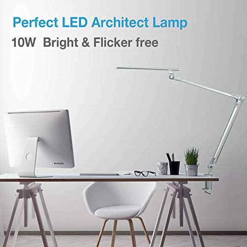 PHIVE CL1 LED Architect Desk Lamp / Clamp Lamp, Metal Swing Arm
