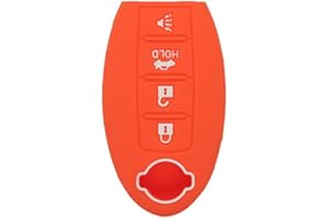 SEGADEN Silicone Cover Protector Case Holder Skin Jacket Compatible with NISSAN 4 Button Smart Remote Key Fob CV2500 Orange