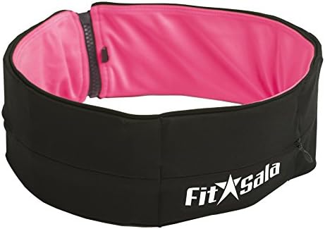 FitSala 2-in-1 Color Running Belt Waist Packs with zipper easy to use for iPhone and all Smartphones, 2 Bonuses: Guide to Running &amp; Waterproof Phone case (XS-XL)