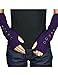 Dahlia Women's Button Accented Soft Acrylic Knit Fingerless Arm Warmer Gloves