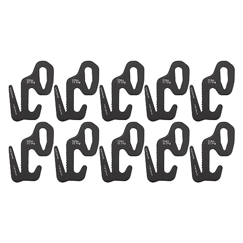 PenRux Rope Tightener, 10Pcs Aluminum Alloy Small Adjustable Figure 9 Carabiner, Flexible Durable Slip Resistant Guyline Adjuster for Tents and Tarps, for Camping, Hiking, Backpacking