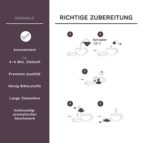 Creano Teeblumen Variation im exklusiven Tassenformat Erblühteelini als Probierset - 8 Teeblüten in 4 verschiedenen Sorten (Schwarzer Tee) – Bild 4