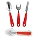 Camping Utensils Set with Case, Portable Backpacking Utensil Flatware Set, 3pc Stainless Steel Knife, Fork, Spoon Silverware - Ideal Hiking or Backpacking Combo