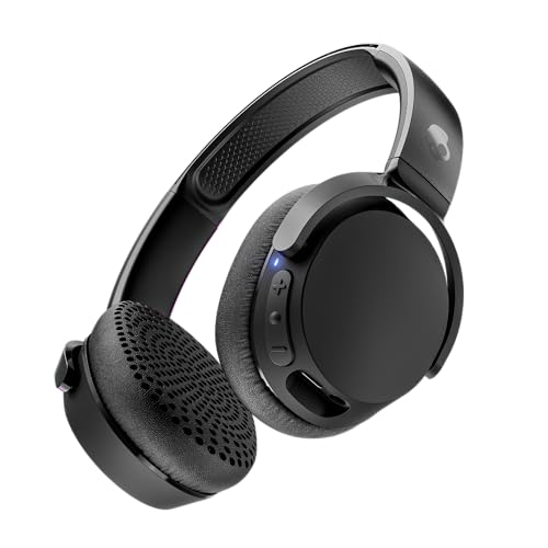 Riff 2 Cascos On-Ear Inalámbricos, 34 h de Autonomía, Micrófono, Compatibles con iPhone Android y Dispositivos Bluetooth - Negro