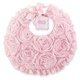 NEW*Mud Pie Pretty in Pink Chiffon Rosette Bib Baby Girls Size 11x10