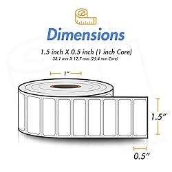 1.5" x 0.5" Direct Thermal Label - Compatible with