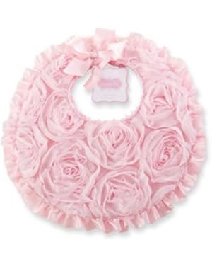 NEW*Mud Pie Pretty in Pink Chiffon Rosette Bib Baby Girls Size 11x10