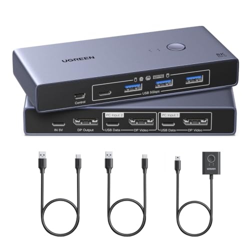 Switch KVM Displayport 8K 60Hz 2 Entrées 1 Sortie