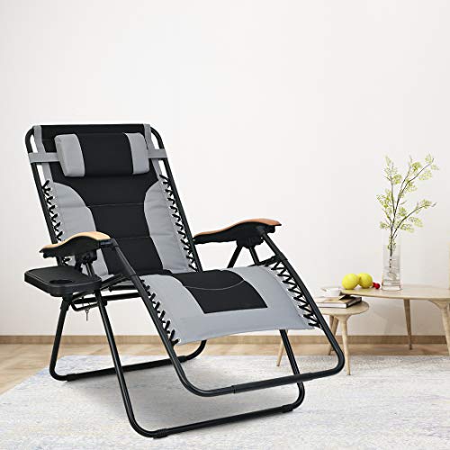 Patio Watcher Oversized Padded Zero Gravity Lounge Chair Patio Foldable