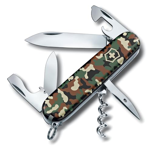 VICTORINOX(ビクトリノックス) スパルタン カモフラージュ スイス・アーミーナイフ 多機能 ナイフ アウトドア 防災グッズ コルクせん抜き マイナスドライバー付き カン切り搭載 12機能を搭載したスイス製マルチツール コンパクト防災グッズ 十徳ナイフ 【国内正規品】 1.3603.94