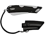 Modern Box Cutter, 3 blade depth setting , Squeeze Trigger and Edge Guides, Holster, Lanyard, Extra Blade - 1000 White