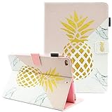 iPad Air Case, iPad Air 2 Case, iPad 9.7 2017/2018 Case, Fvimi Multi-Angle Viewing Folio Leather Stand Smart Cover with Auto Sleep/Wake for Apple iPad 6th/5th Gen,iPad Air 1/2, Gold Pineapple