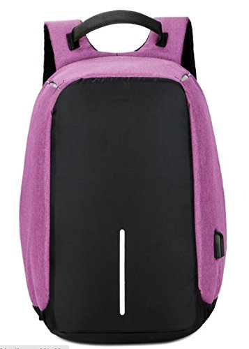 crazy notes unisex canvas purple sling backpack with usb cable and charging port