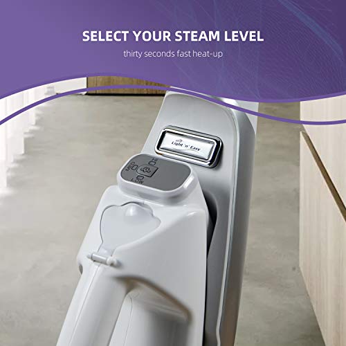 LIGHT 'N' EASY Multifunctional Steam Mop with Detachable Handheld Unit Floor Steamers Cleaner for Hardwood,Grout,Tile White, 7688ANW