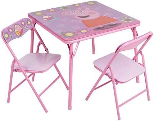 activity table set with two chairs