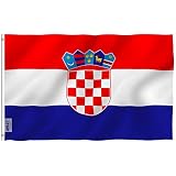 Anley Fly Breeze 3x5 Foot Croatia Flag - Vivid Color and UV Fade Resistant - Canvas Header and Double Stitched - Croatian Flags Polyester with Brass Grommets 3 X 5 Ft