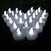 Mars LED Tea Lights - 24 Cool White Unscented Tealight Candles Bonus Decor Rose Petals - 1.4x1.4