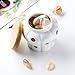 MEKBOK Garlic Keeper,Garlic Keeper for Counter,White Ventilated Garlic Container,Ceramic Garlic Storage Container with Bamboo Lid