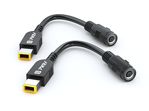 Pwr+ 2 PACK Tip Adapter Connector Converter for Lenovo Thinkpad Round 7.7mm to Slim Square Lenovo Yoga Ideapad Dongle: 0b47046 0b47048 ADLX45NCC2A ADLX45NLC2A ADLX45NLC3 ADLX45NLC3A Dongle for Laptop AC Charger