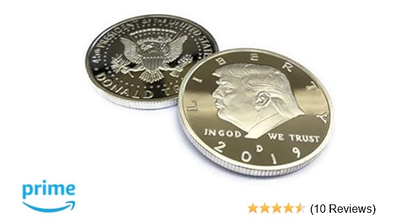 Aizics Mint Trump Coin 2019 Donald Trump Large Silver Plated United States Eagle Commemorative Collectible Coin Certificate Of Authenticity Original