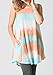 Poulax Women Loose-fit Sleeveless Lightweight T-Shirt Tunic Tank Top (L=US12-14, Mulit Orange)