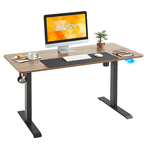 LINSY HOME Standing Desk, 55 Inch Electric Adjustable Height Desk for