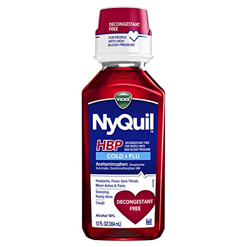 Vicks NyQuil, Cough, Cold & Flu Relief for High Blood Pressure, Sore