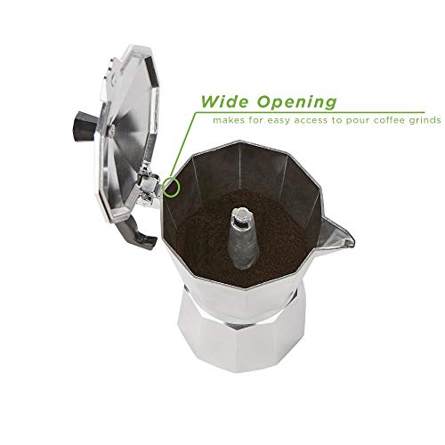 Mind Reader CSTOVESIL Stove Top Espresso, Stainless Steel, Coffee