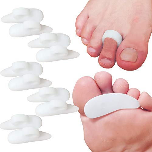 Mcvcoyh 10 Pieces Hammer Toe Cushions, Toe Crests Pads, Gel Spacer Pads for Overlapping Toe Prevent