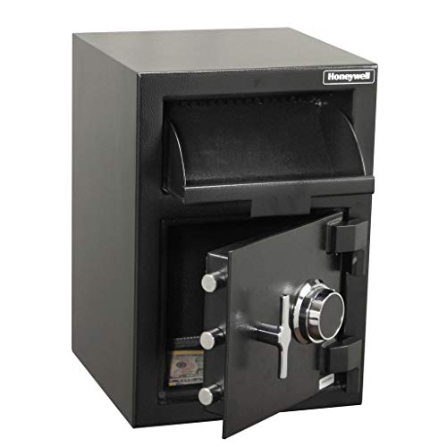 Honeywell Safes & Door Locks - 5911 Steel Depository Security Safe with Spy-Proof 4 Digit Combination Lock, 1.06 Cubic Feet, Black