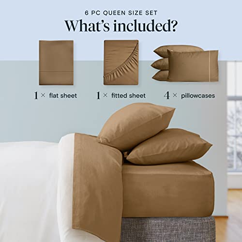 6 PC Sheet Set Bamboo Sheets Deep Pockets 18" Eco Friendly