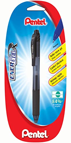 Pentel EnergelX BL107 Gel-Tintenroller, einziehbar, mittlere Spitze, 0,7 mm, Schwarz, 1 Stück