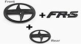 Zizii SC-02B+SC-FB 3 Pieces Black Out Scion GT86 FR-S Front Hood Rear Badge Emblem FRS F/R Pair FGB for Scion (2011-2016) (Glossy Black)